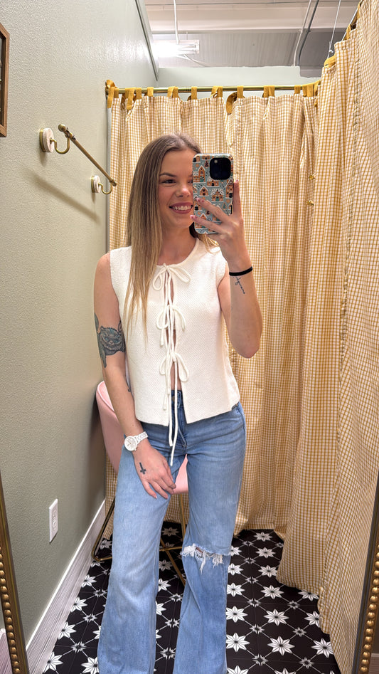 The Blush Bow Sweater Vest