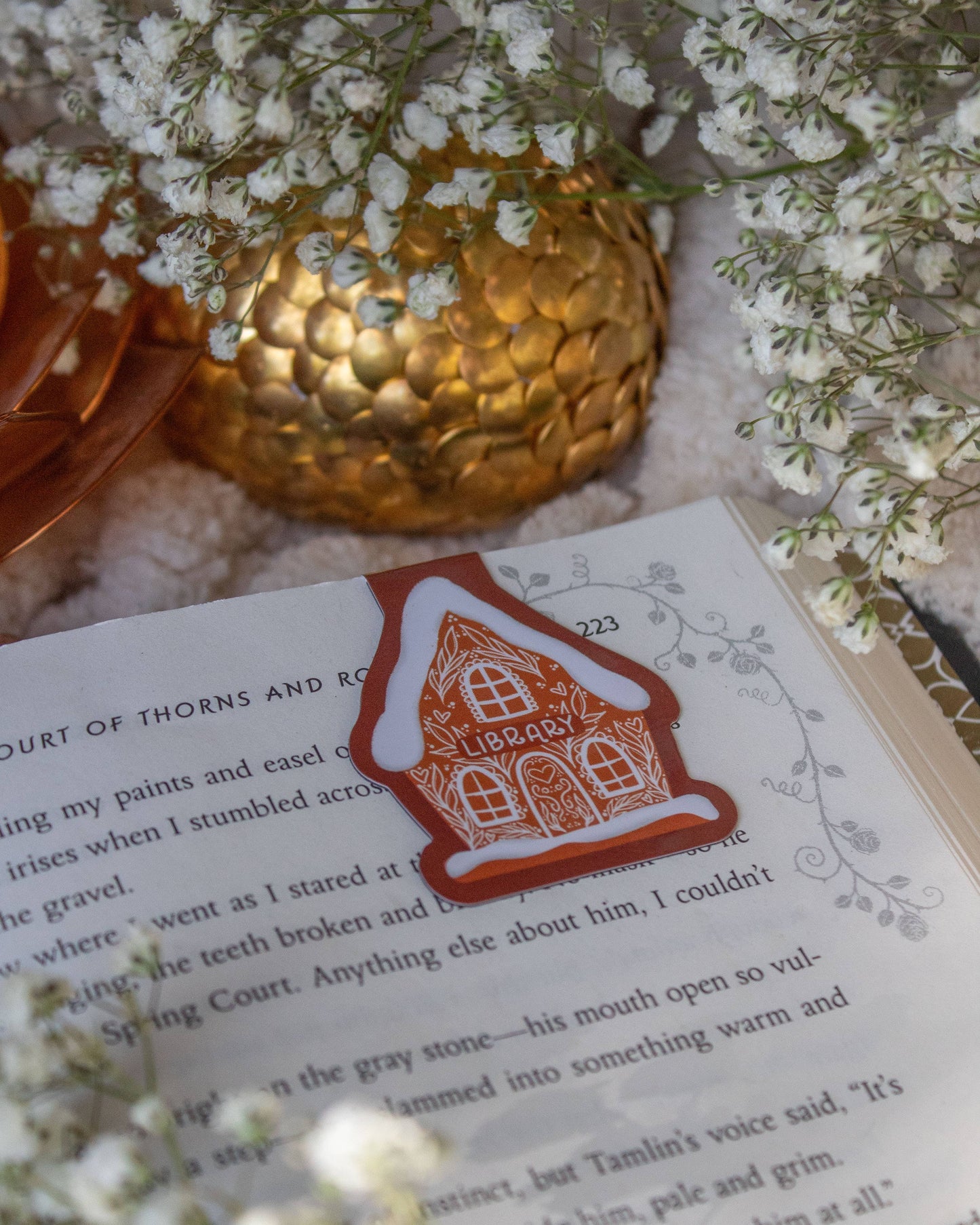 Gingerbread Library Magnetic Bookmark