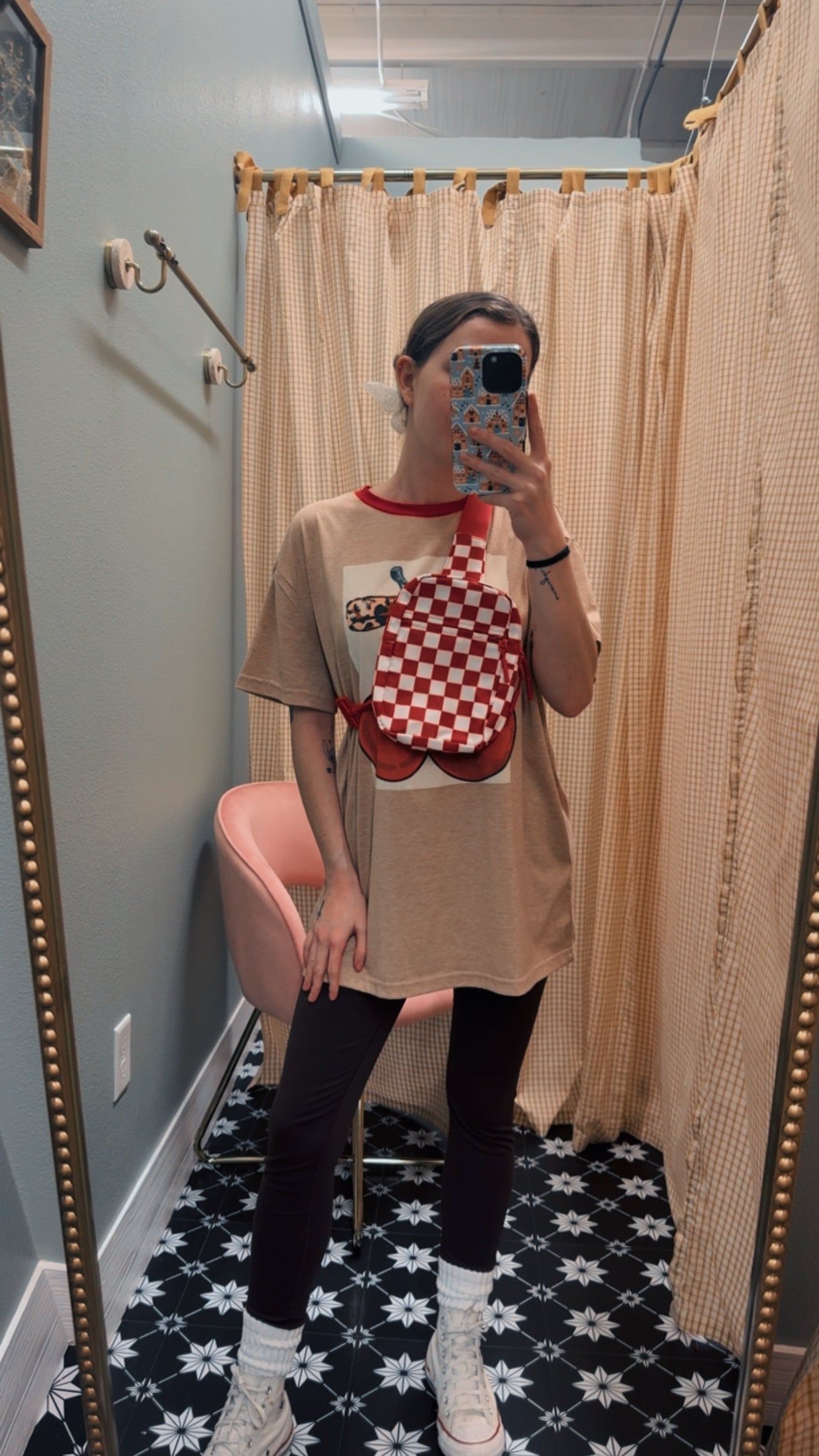 Mini Check Statement Bag