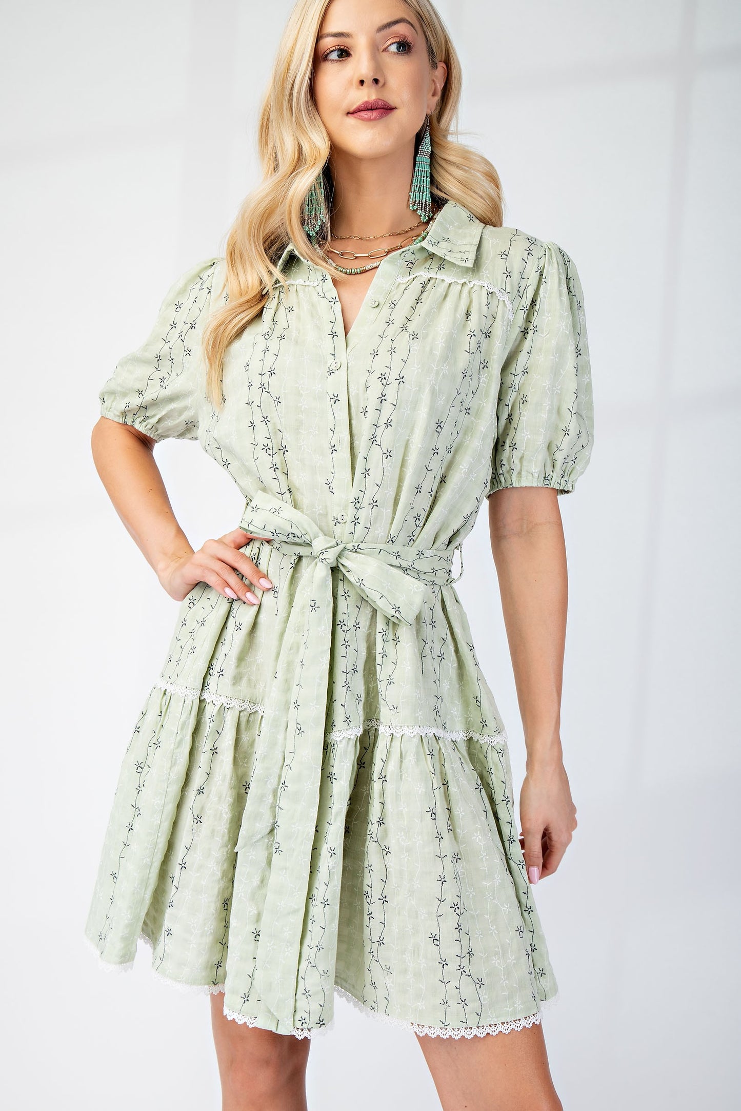 Sage Meadow Embroidered Dress