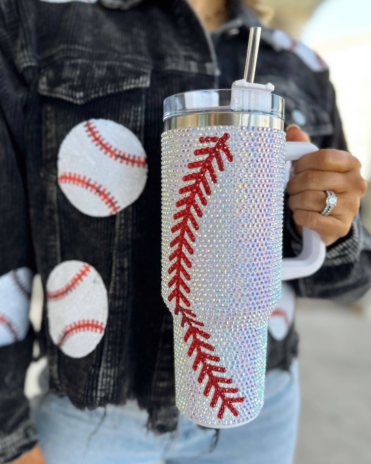 Game Day Bling Baseball Tumbler (40oz)