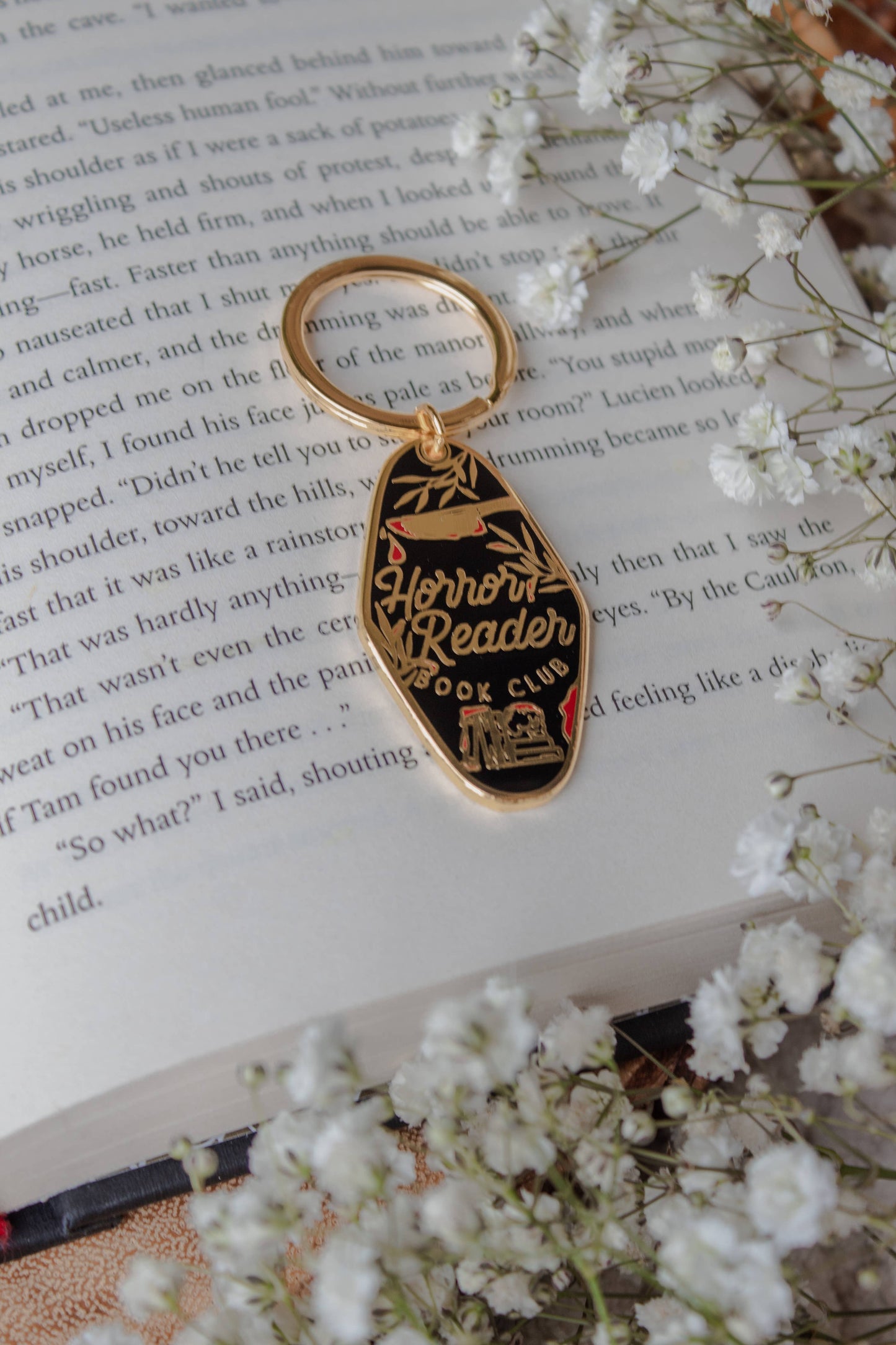 Horror Reader Motel Keychain