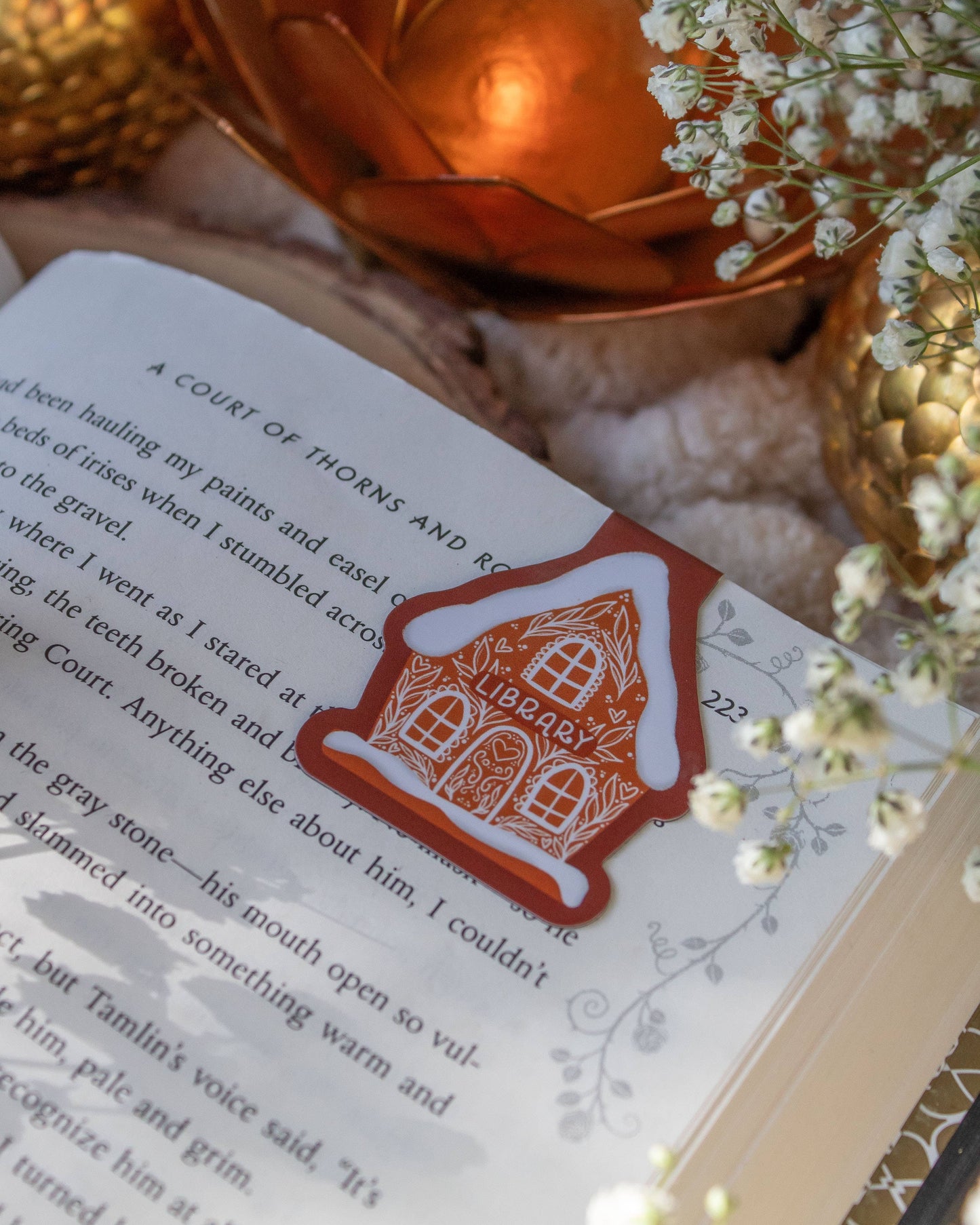 Gingerbread Library Magnetic Bookmark