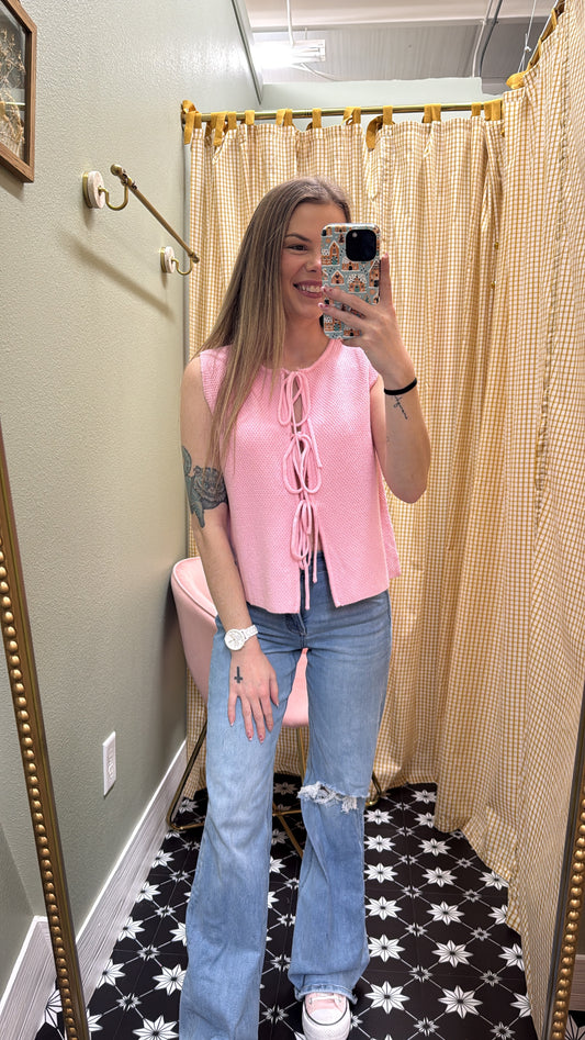 The Blush Bow Sweater Vest
