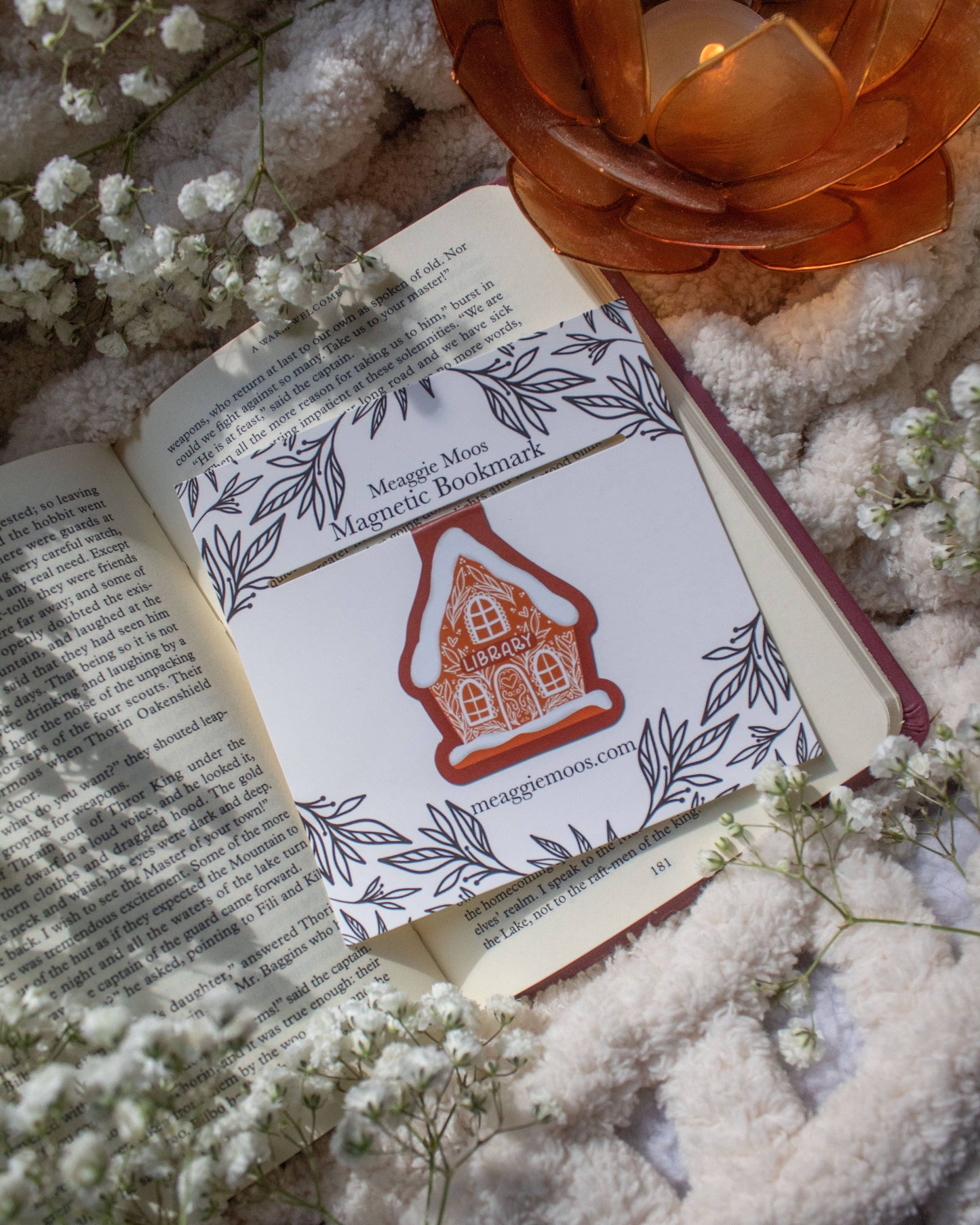 Gingerbread Library Magnetic Bookmark