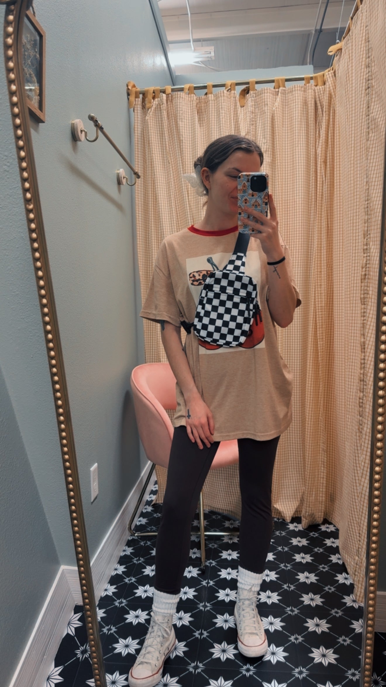 Mini Check Statement Bag