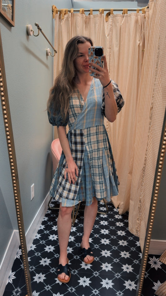 Golden Picnic Wrap Dress