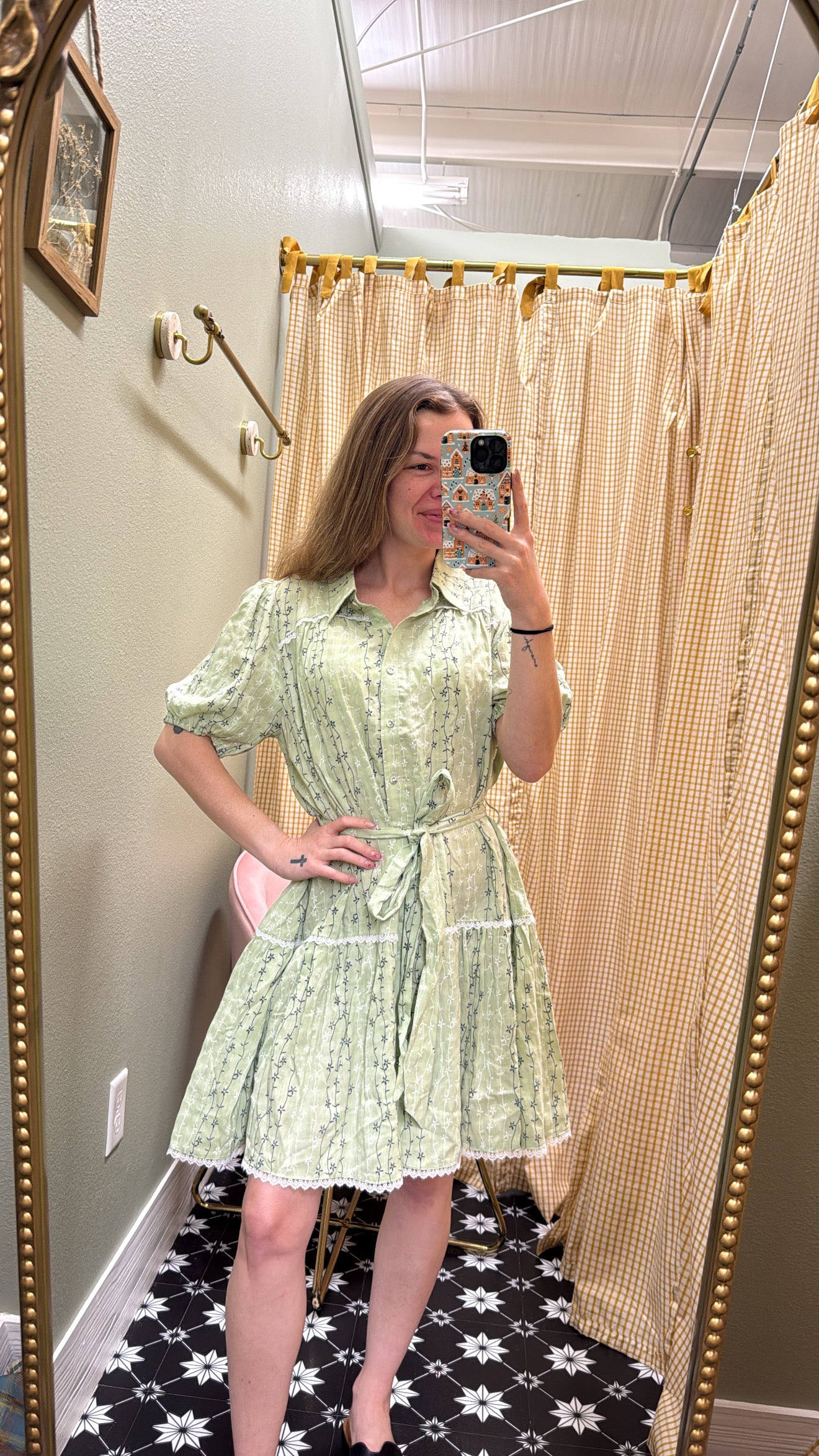 Sage Meadow Embroidered Dress