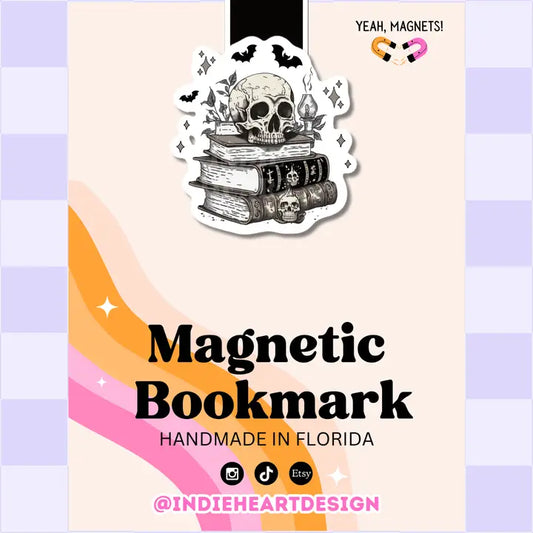 Skull & Script Magnetic Bookmark