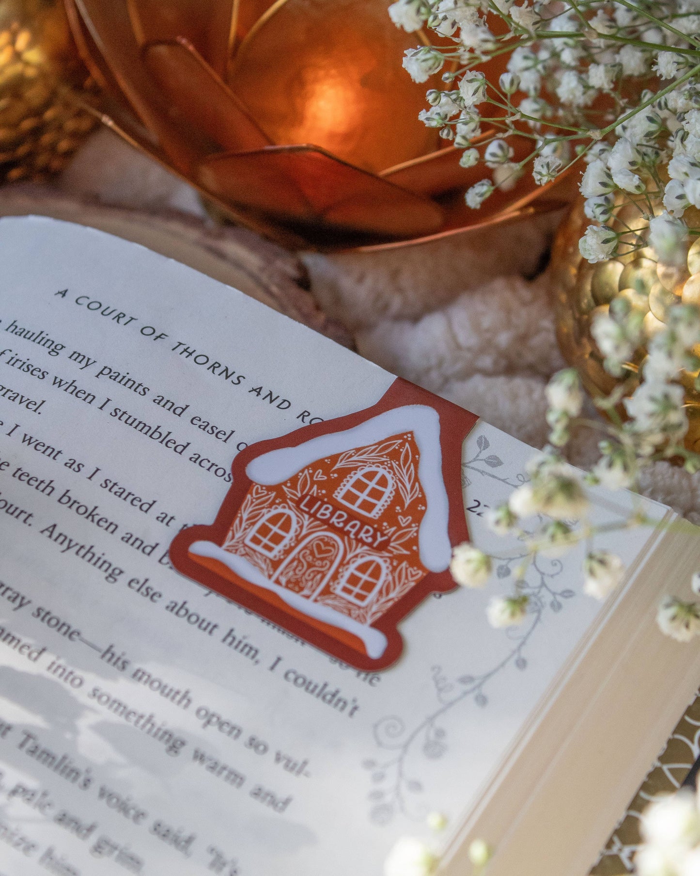 Gingerbread Library Magnetic Bookmark