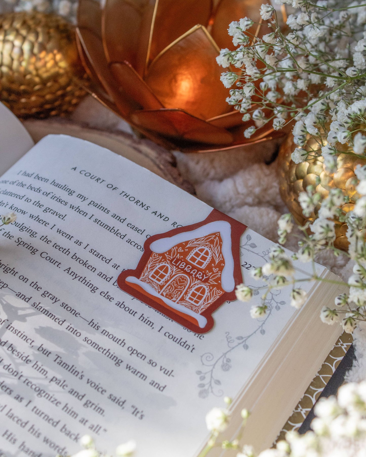Gingerbread Library Magnetic Bookmark
